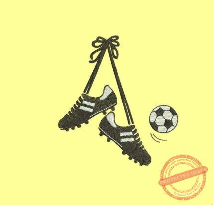 Matriz De Bordado Chuteira Pendurada para bordar. Chuteira Com Bola