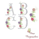 Matriz de Bordado - Alfabeto Flores