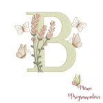 Matriz de Bordado Coleção Alfabeto Borboletas Flores - Imagem 6