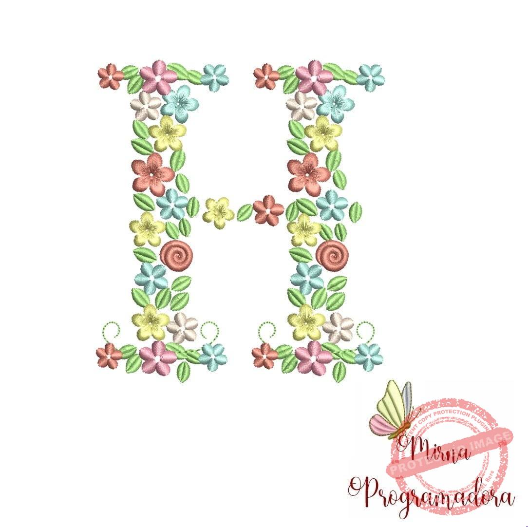 matriz-de-bordado-letra-H-2.jpg Matriz de Bordado Floral Letra H - Imagem 1