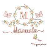 MATRIZ DE BORDADO 100 NOMES MOLDURA FLORES BORBOLETAS - Imagem 7