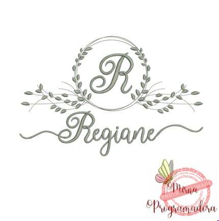 Matriz de Bordado Moldura Folha Regiane