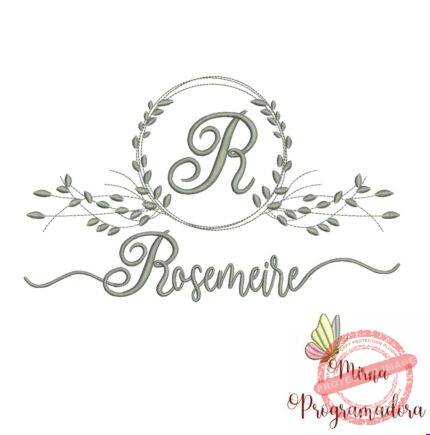 Matriz de Bordado Moldura Folha Rosemeire