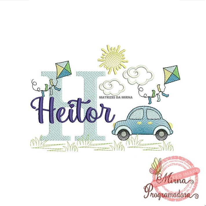 matriz de bordado -cenario-carros-heitor Matriz de Bordado Cenário Carro Nome Heitor - Imagem 1