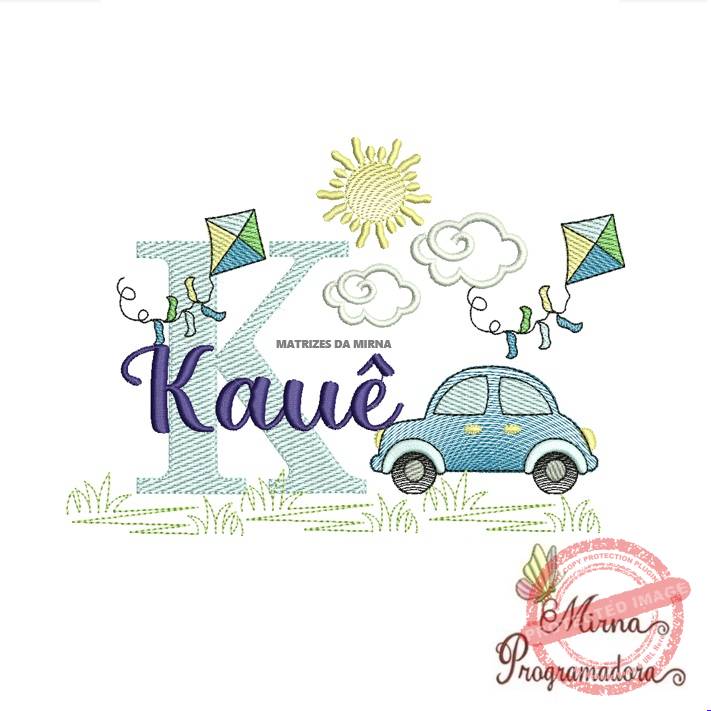 matriz de bordado -cenario-carros-kaue Matriz de Bordado Cenário Carro Nome Kauê - Imagem 1