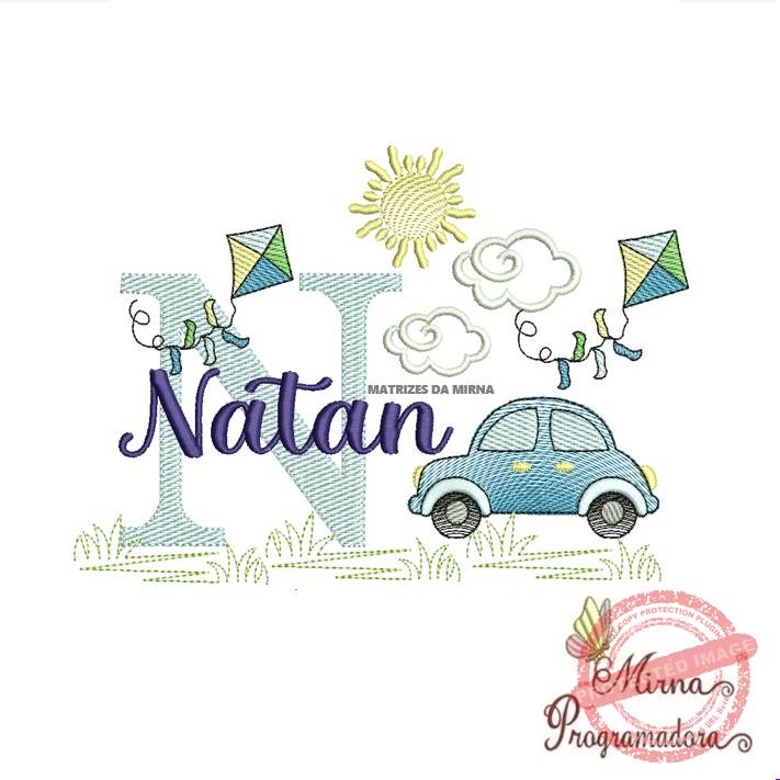 matriz de bordado -cenario-carros-natan Matriz de Bordado Cenário Carro Nome Natan - Imagem 1