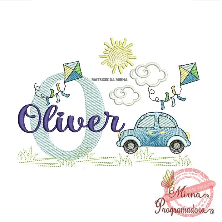 matriz de bordado -cenario-carros-oliver Matriz de Bordado Cenário Carro Nome Oliver - Imagem 1