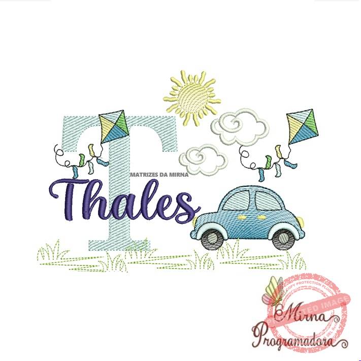 matriz de bordado -cenario-carros-thales Matriz de Bordado Cenário Carro Nome Thales - Imagem 1