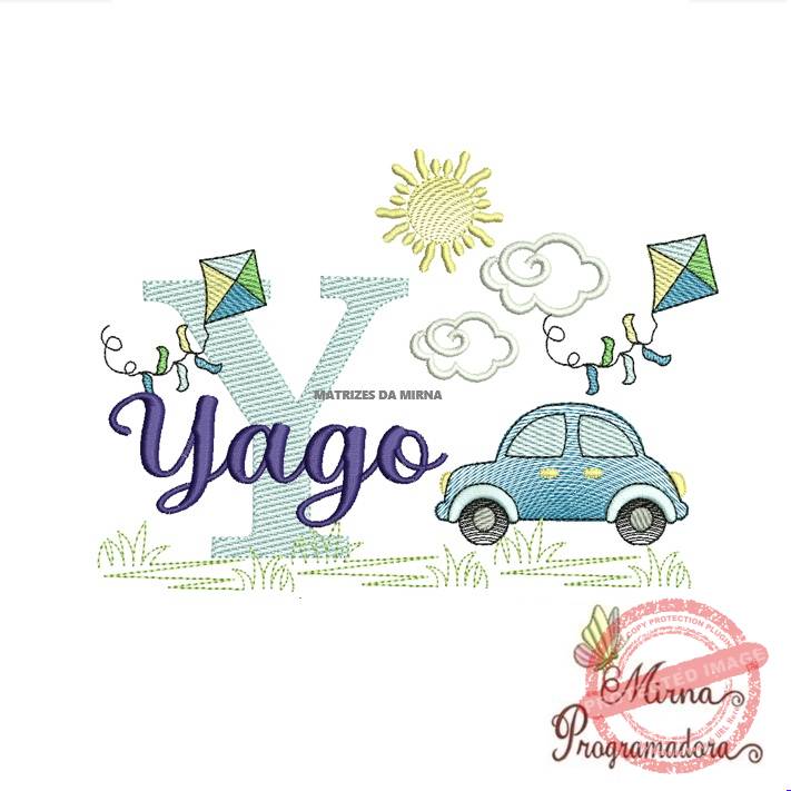 matriz de bordado -cenario-carros-yago Matriz de Bordado Cenário Carro Nome Yago - Imagem 1