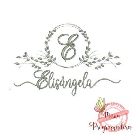 Matriz de Bordado Moldura Folha Elisângela