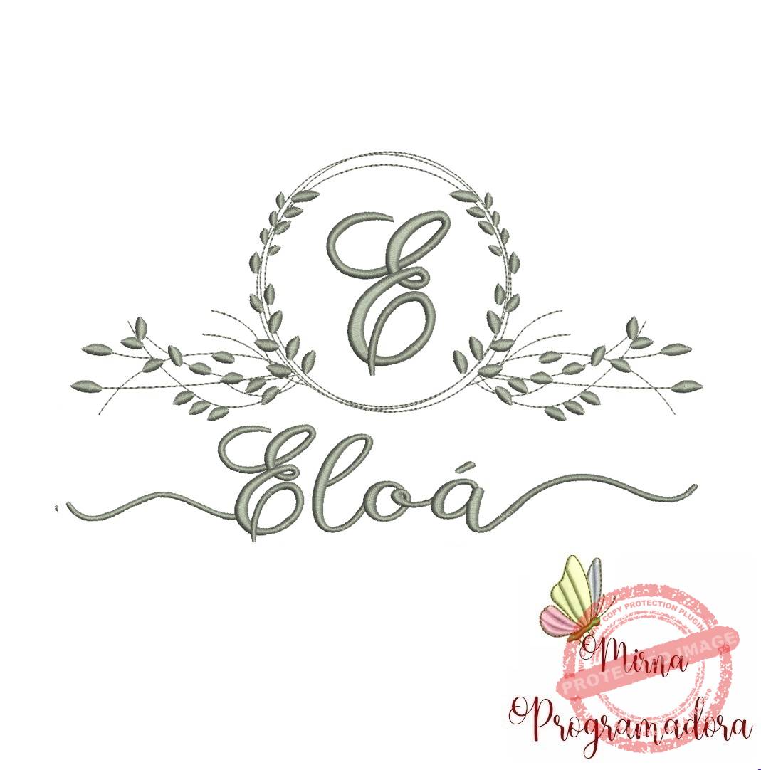 matriz de bordado eloa Matriz de Bordado Moldura Folha Eloá - Imagem 1