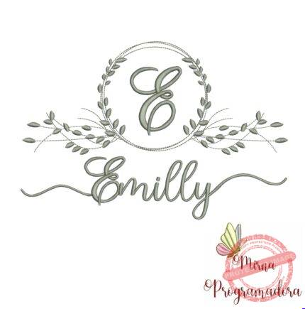 Matriz de Bordado Moldura Folha Emilly