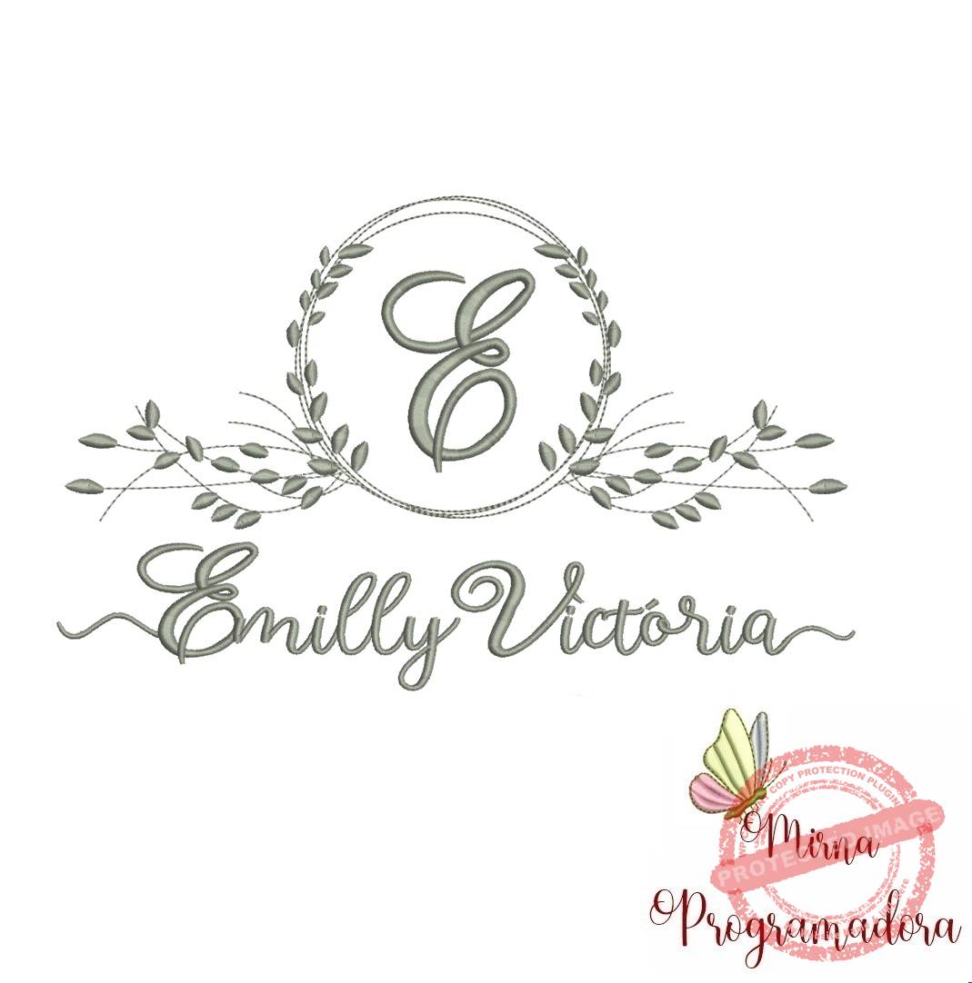 matriz de bordado emilly victoria Matriz de Bordado Moldura Folha Emilly Victória - Imagem 1
