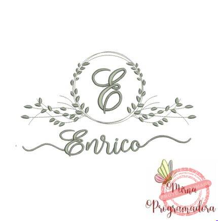 Matriz de Bordado Moldura Folha Enrico