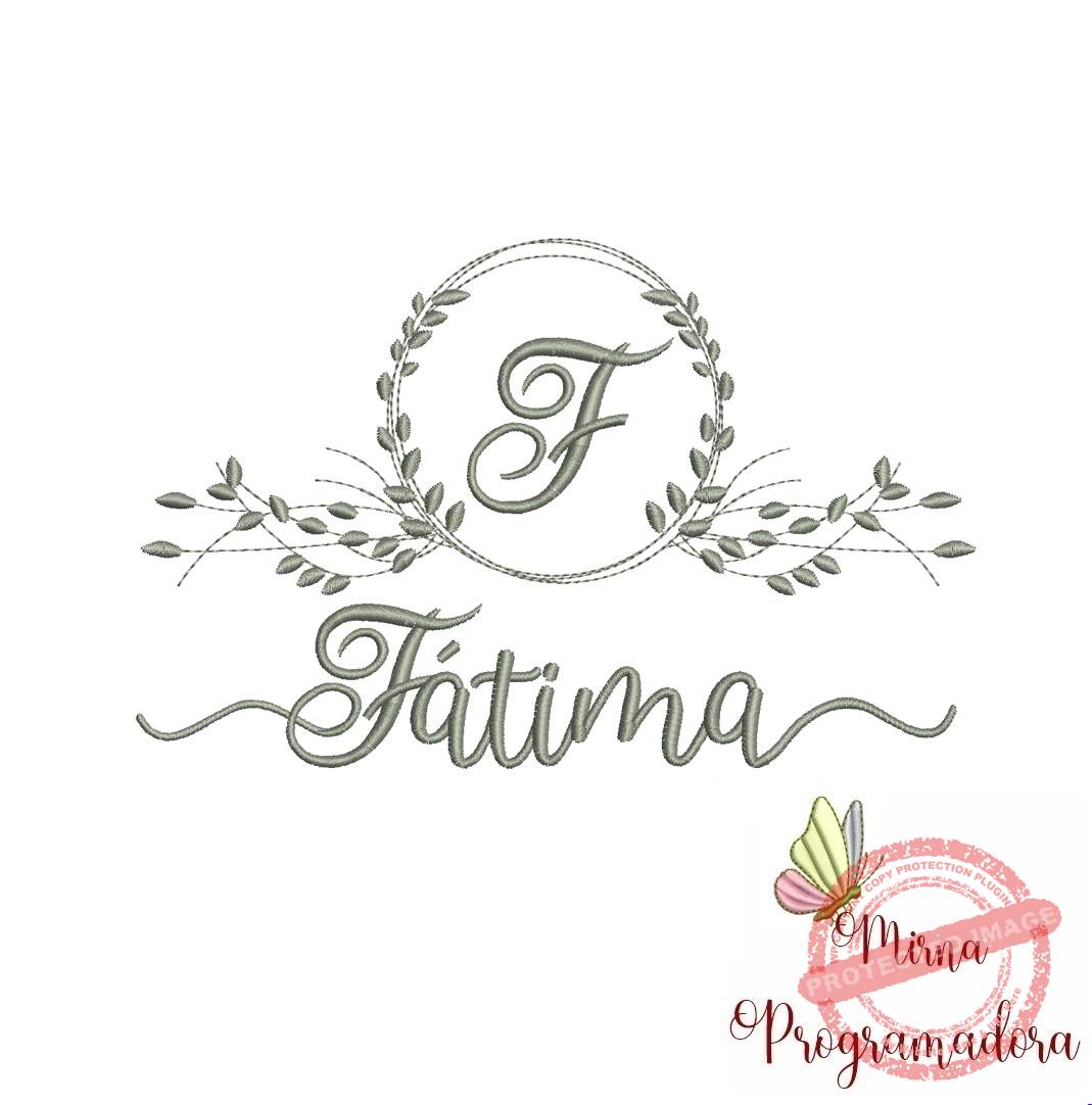 matriz de bordado fatima Matriz de Bordado Moldura Folha Fátima - Imagem 1
