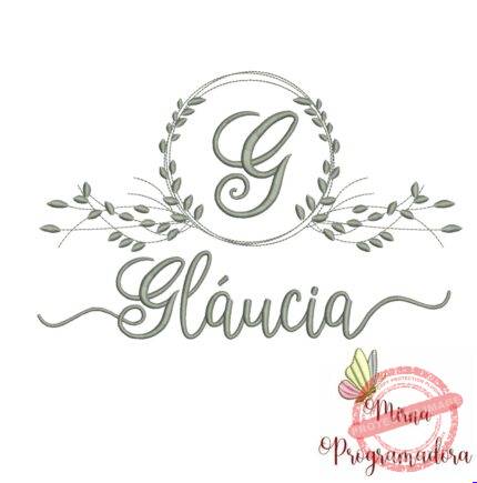 Matriz de Bordado Moldura Folha Gláucia