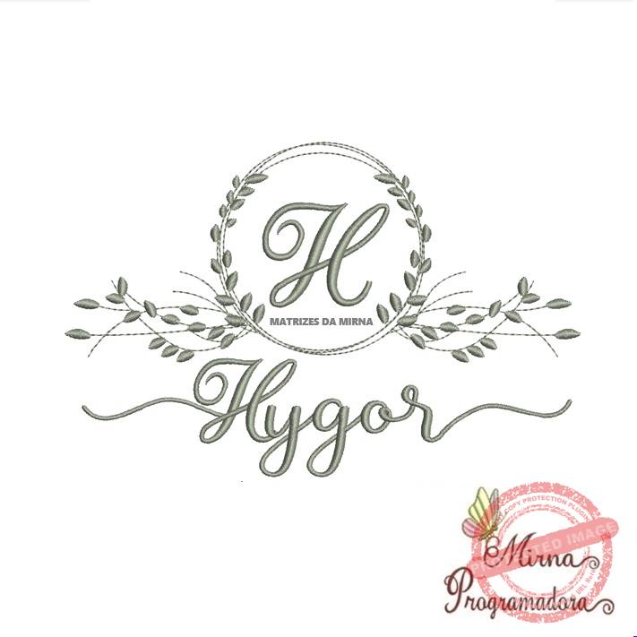 matriz de bordado hygor Matriz de Bordado Moldura Folha Hygor - Imagem 1