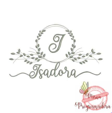 Matriz de Bordado Moldura Folha Isadora