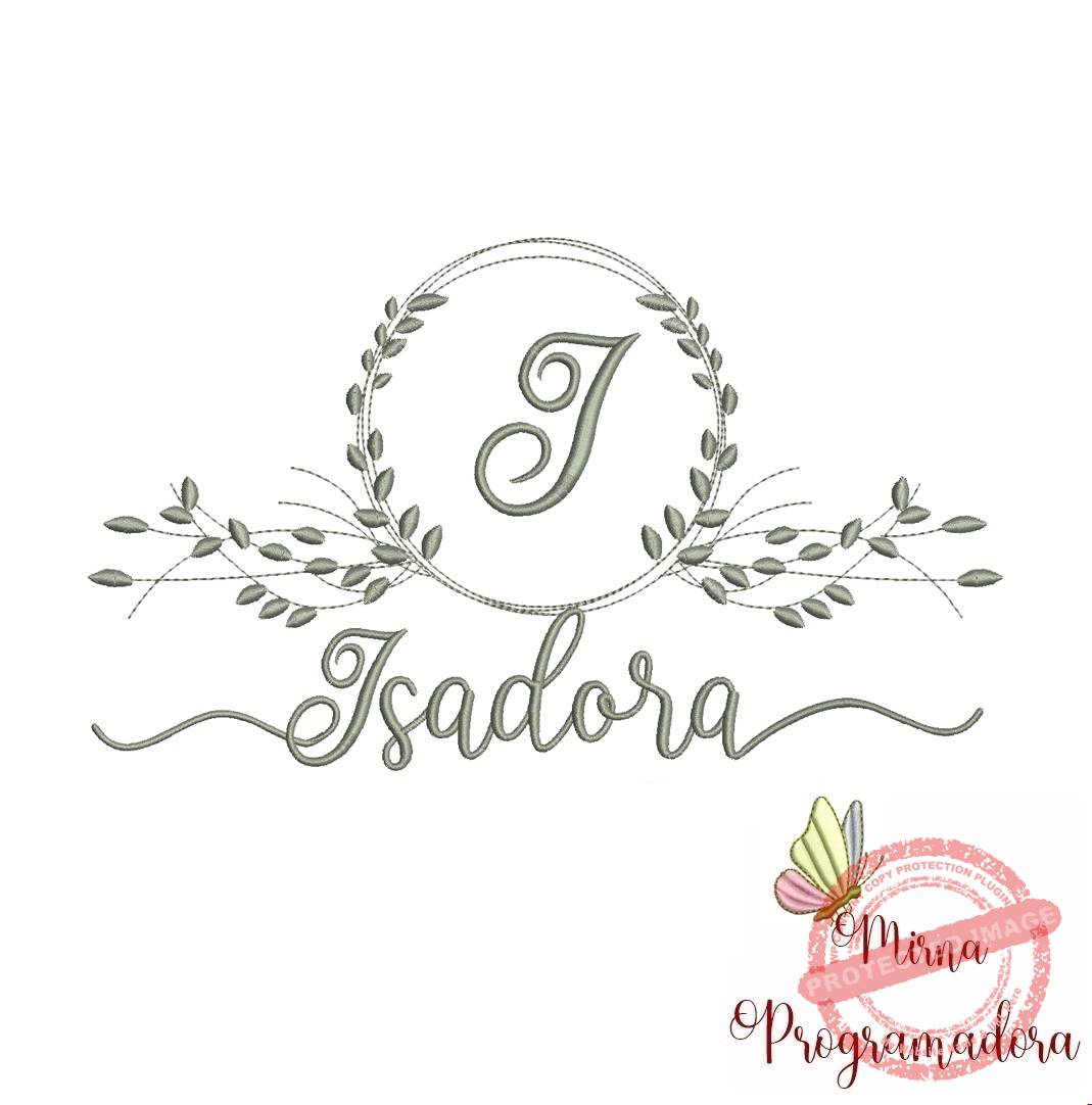 matriz de bordado isadora Matriz de Bordado Moldura Folha Isadora - Imagem 1