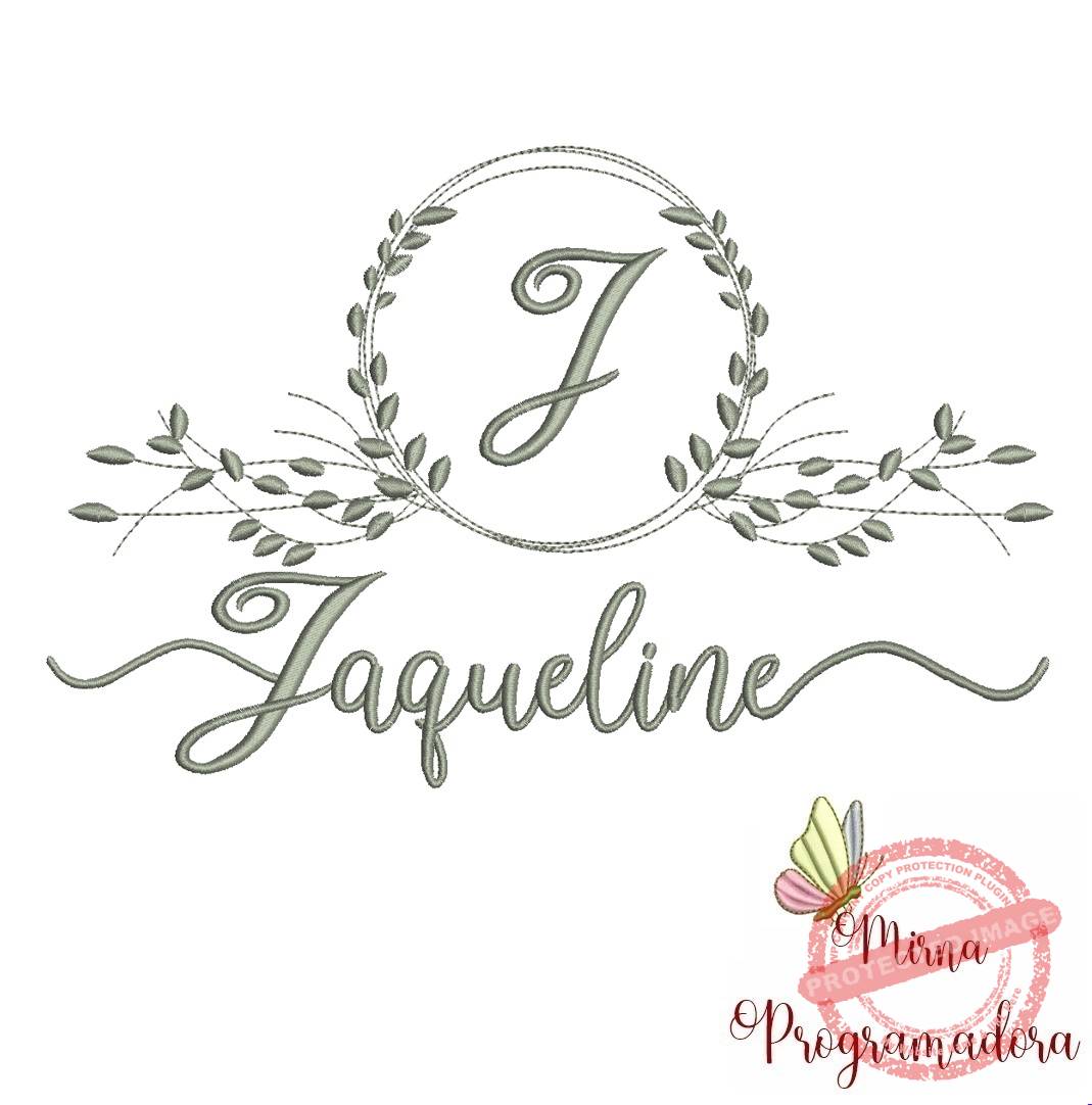 matriz de bordado jaqueline Matriz de Bordado Moldura Folha Jaqueline - Imagem 1