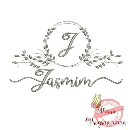 Matriz de Bordado Moldura Folha Jasmim