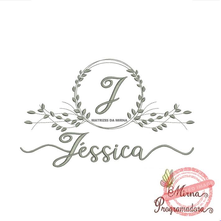 matriz de bordado jessica Matriz de Bordado Moldura Folha Jéssica - Imagem 1