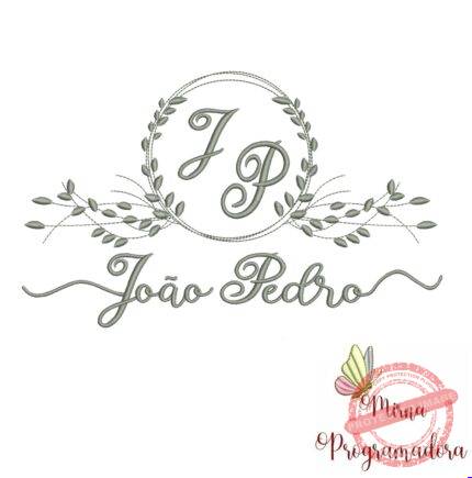 Matriz de Bordado Moldura Folha João Pedro