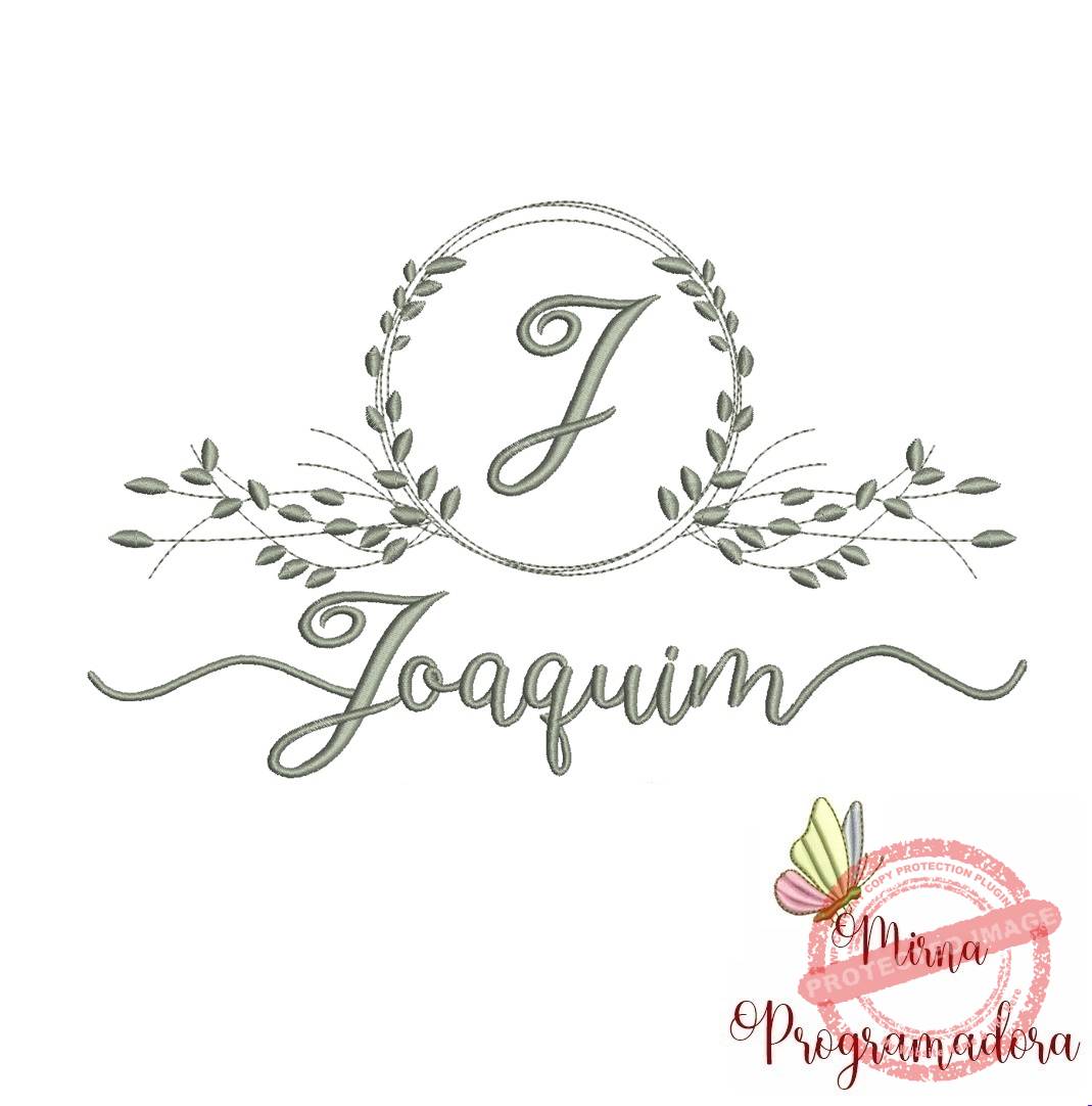 matriz de bordado joaquim Matriz de Bordado Moldura Folha Joaquim - Imagem 1