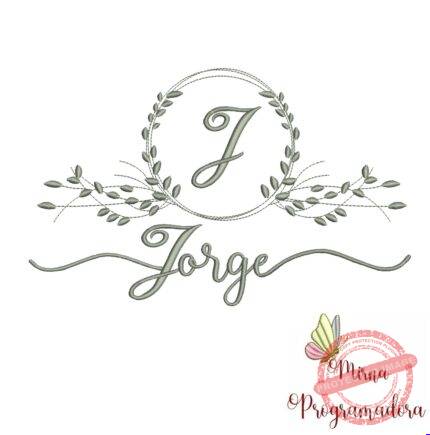 Matriz de Bordado Moldura Folha Jorge