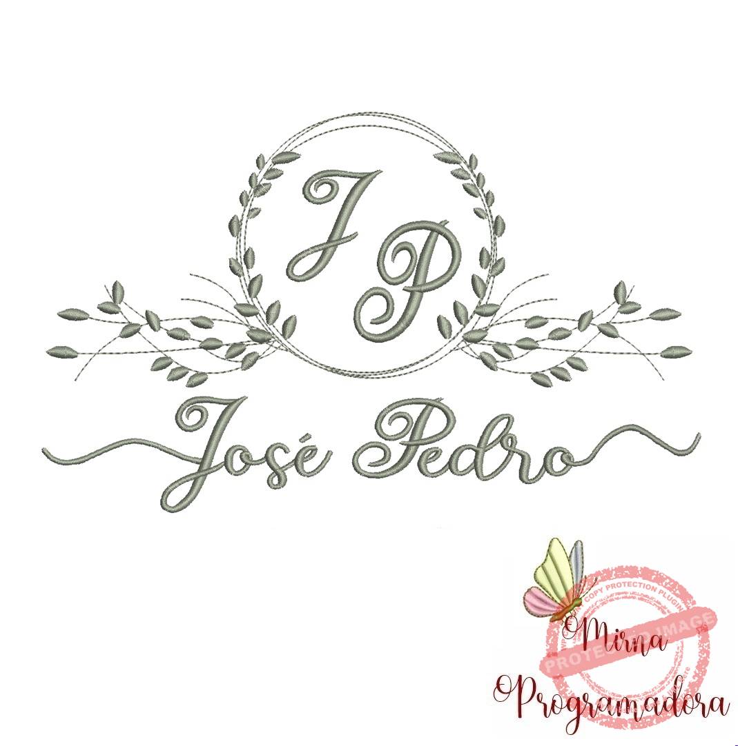 matriz de bordado jose pedro Matriz de Bordado Moldura Folha José Pedro - Imagem 1