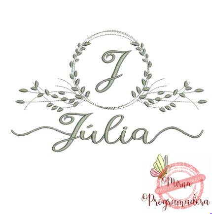 Matriz de Bordado Moldura Folha Júlia