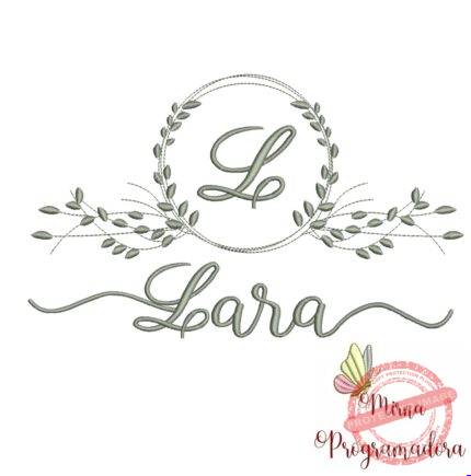 Matriz de Bordado Moldura Folha Lara
