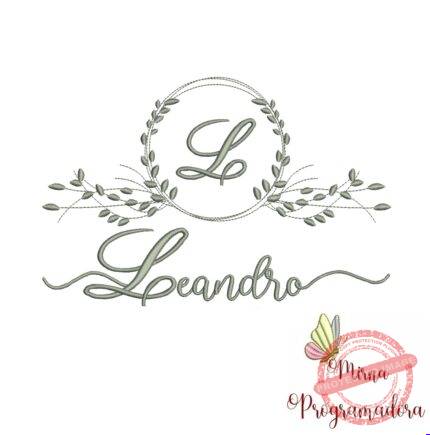 Matriz de Bordado Moldura Folha Leandro