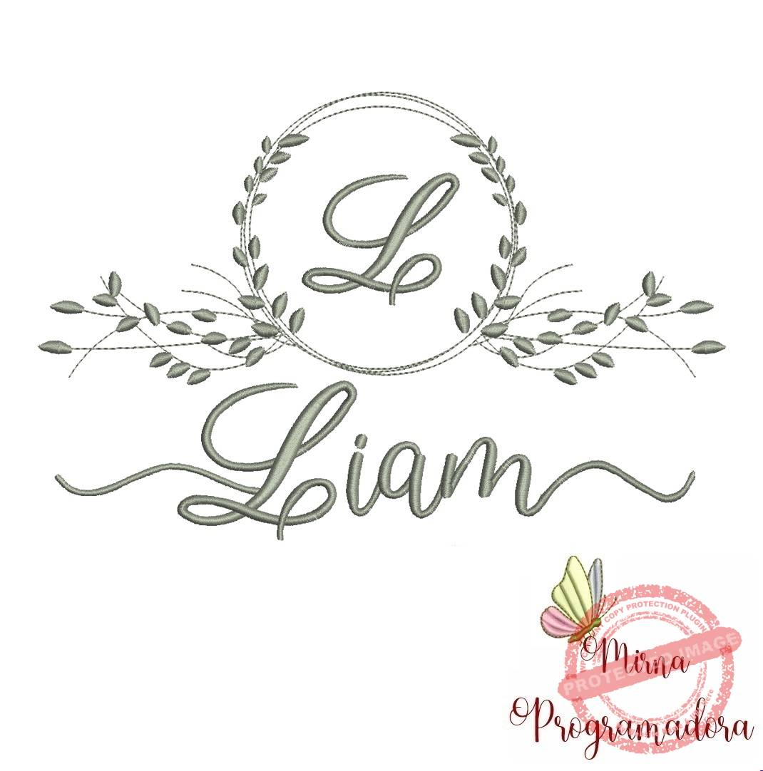 matriz de bordado liam Matriz de Bordado Moldura Folha Liam - Imagem 1