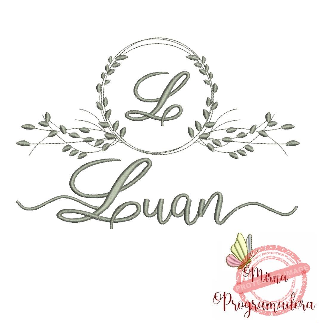 matriz de bordado luan Matriz de Bordado Moldura Folha Luan - Imagem 1