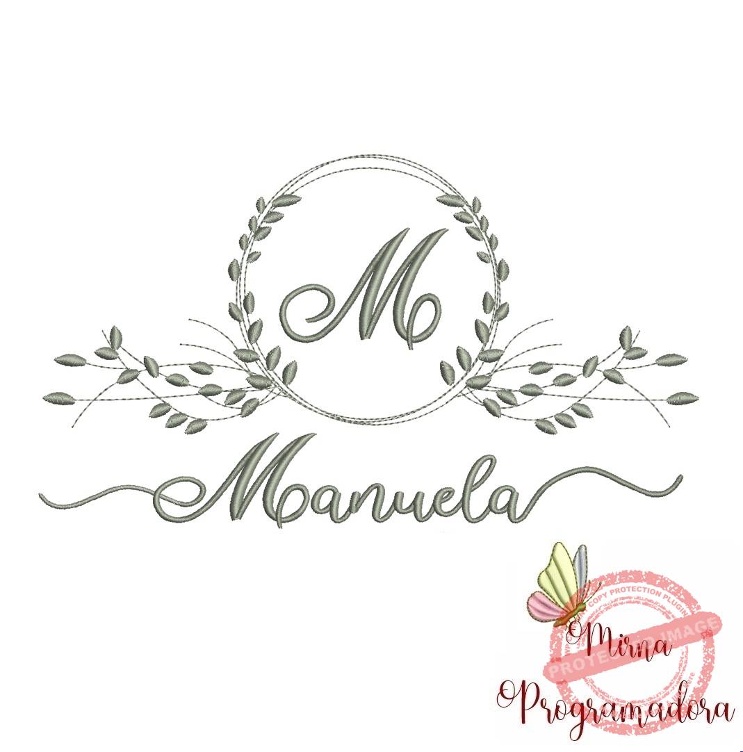 matriz de bordado manuela Matriz de Bordado Moldura Folha Manuela - Imagem 1