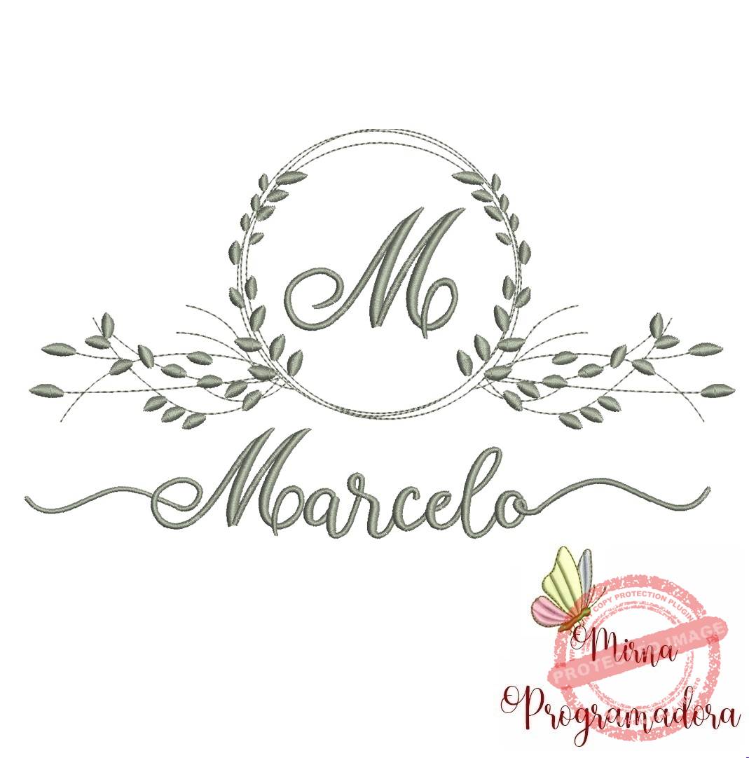 matriz de bordado marcelo Matriz de Bordado Moldura Folha Marcelo - Imagem 1