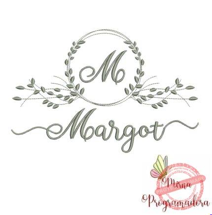 Matriz de Bordado Moldura Folha Margot