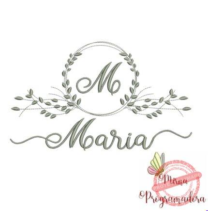 Matriz de Bordado Moldura Folha Maria
