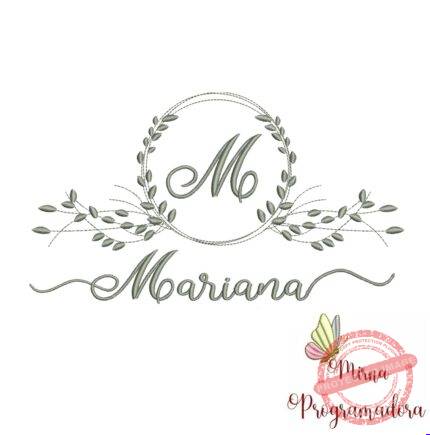 Matriz de Bordado Moldura Folha Mariana
