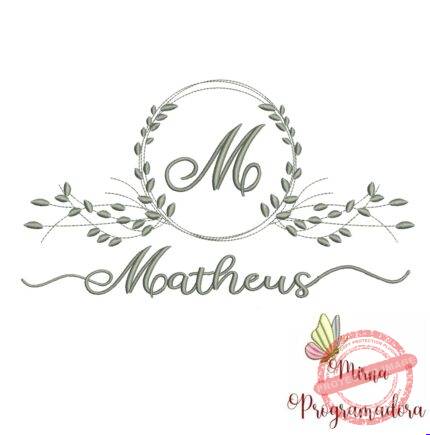 Matriz de Bordado Moldura Folha Matheus