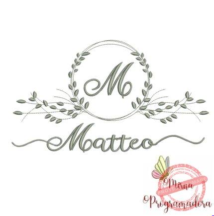 Matriz de Bordado Moldura Folha Matteo