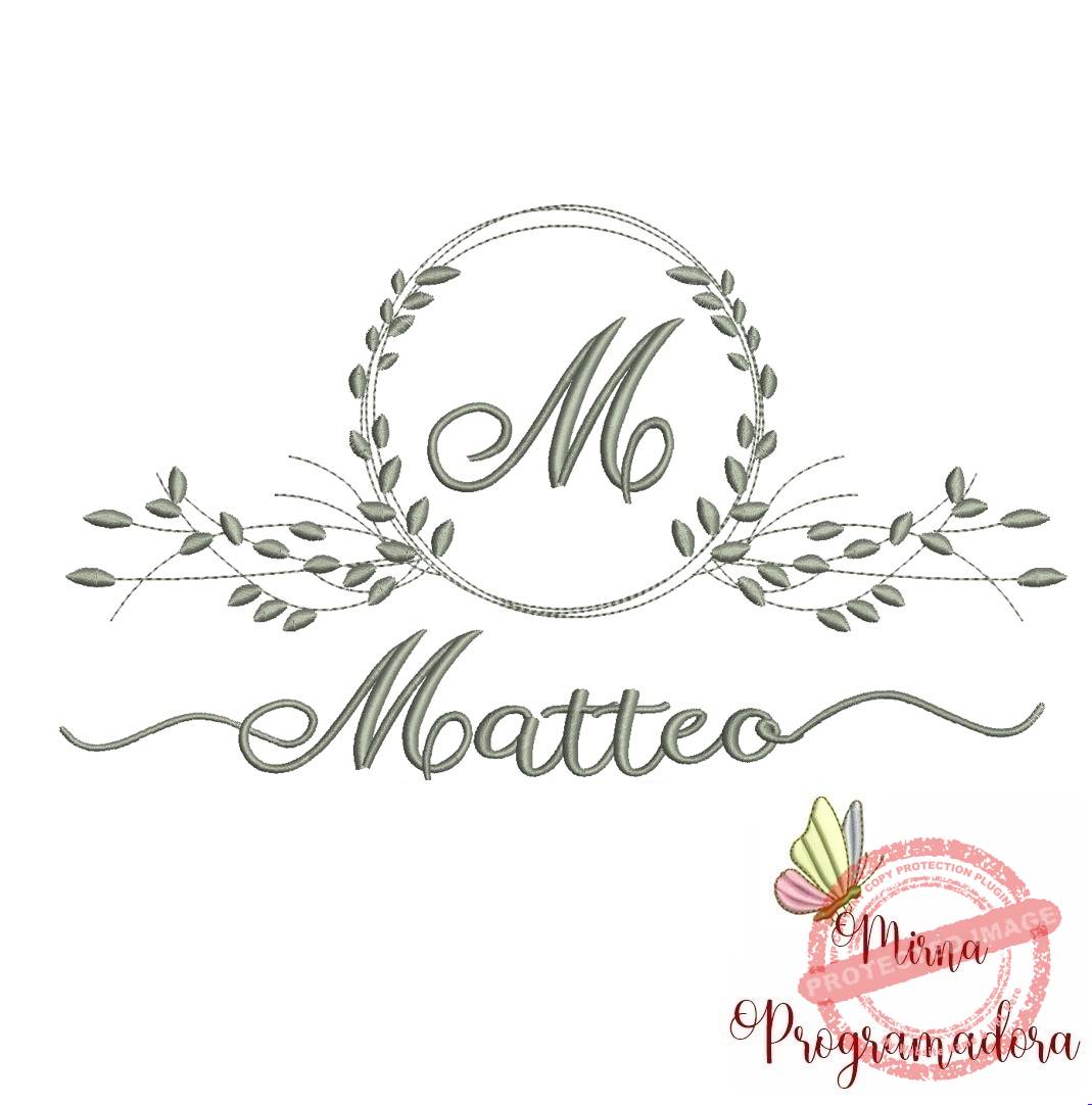 matriz de bordado matteo Matriz de Bordado Moldura Folha Matteo - Imagem 1