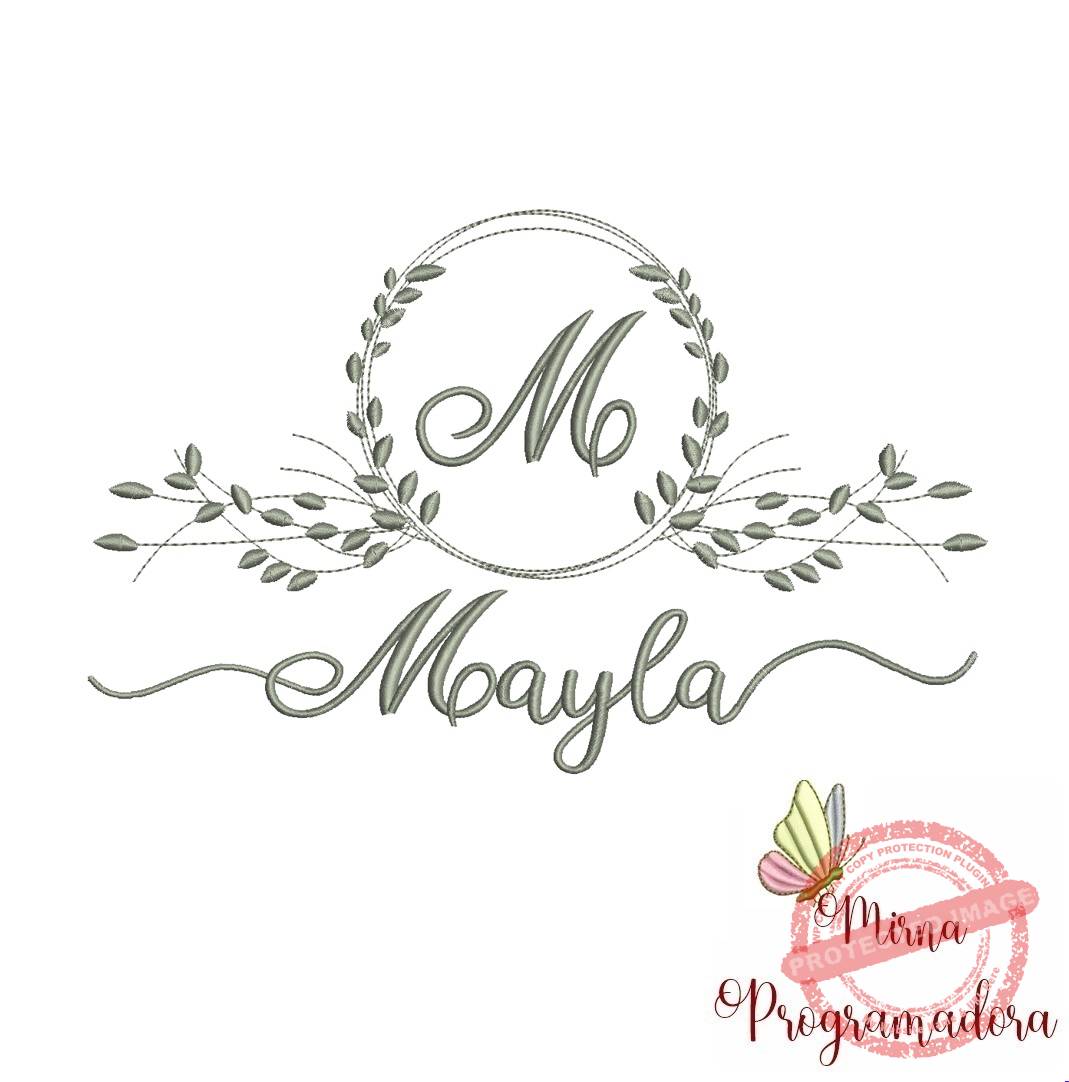 matriz de bordado mayla Matriz de Bordado Moldura Folha Mayla - Imagem 1
