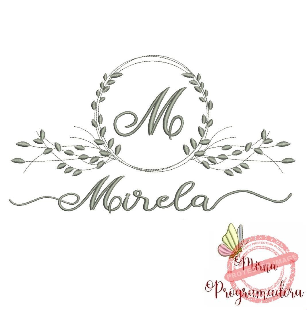 matriz de bordado mirela Matriz de Bordado Moldura Folha Mirela - Imagem 1