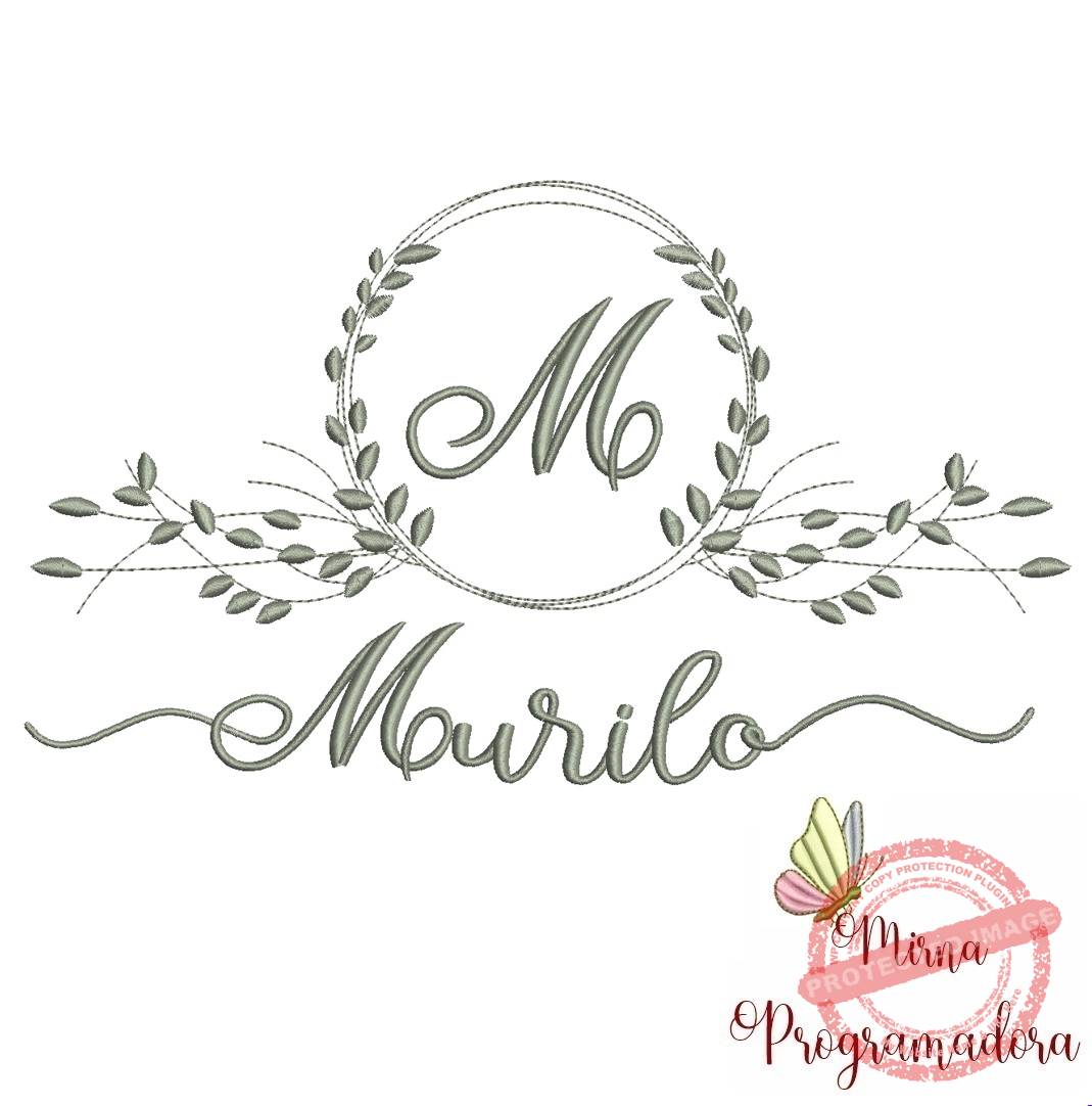 matriz de bordado murilo Matriz de Bordado Moldura Folha Murilo - Imagem 1