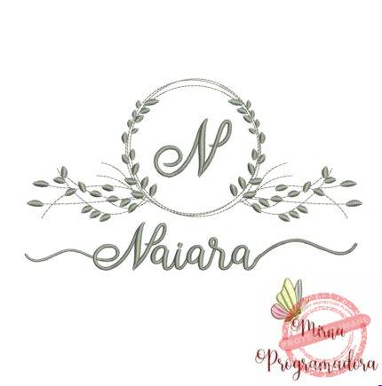 Matriz de Bordado Moldura Folha Naiara