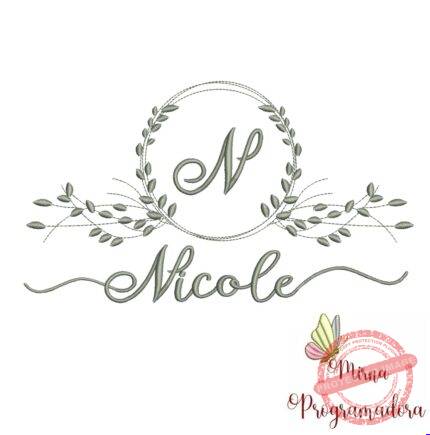 Matriz de Bordado Moldura Folha Nicole