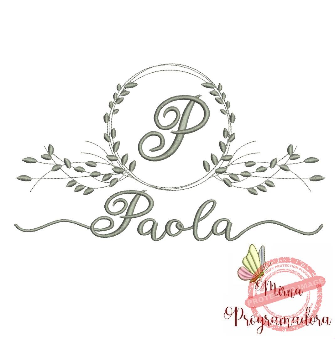 matriz de bordado paola Matriz de Bordado Moldura Folha Paola - Imagem 1