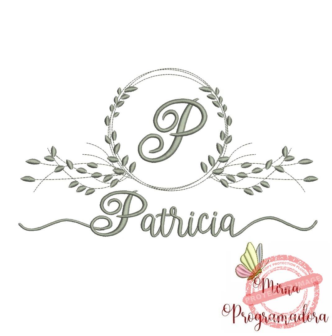 matriz de bordado patricia Matriz de Bordado Moldura Folha Patricia - Imagem 1